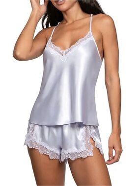 NWT In Bloom by Jonquil Satin & Lace Shorty Pajama Set - Size L